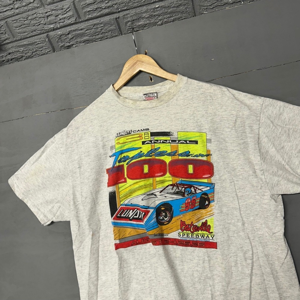 Oneita Power T 90s‎ Race Car Graphic T Shirt Men's XX Large Tall